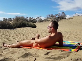Public handjob in the dunes of gran canaria