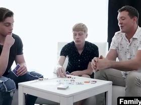 Family heated poker match: whoever loses has to give up their hole to the other two!