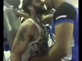 Lovely gay kiss at gym between two indians