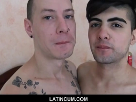 Spanish latino twink brings best friend to filmmaker for money
